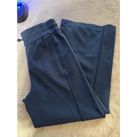 Lululemon Ribbed Softstreme Knit Wide-Leg Cropped Pants With Adjustable Waist & - Picture 11 of 12